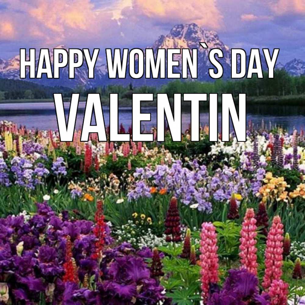 Greetings card с именем, Valentin happy women`s day международный женский день Greetings with text for free download 